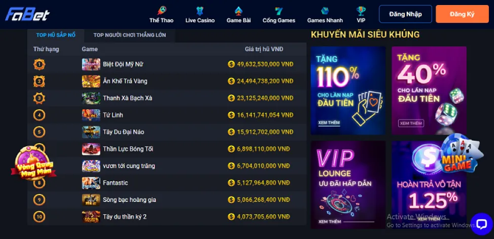 Giao diện ứng dụng beet88 win trên iOS